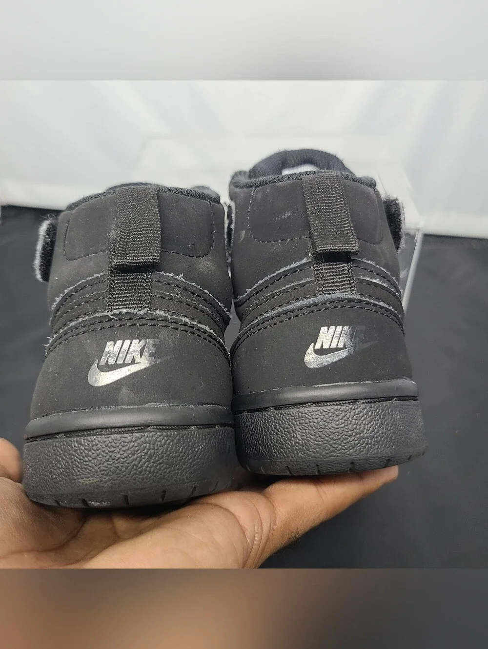 Nike Court Borough Mid 2 (ps) Black/black Cw5868-001 kids size 13C